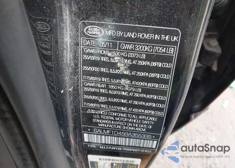 2011 Land Rover Range Rover Hse z USA, uszkodzony, nr VIN SALMF1D45BA355335